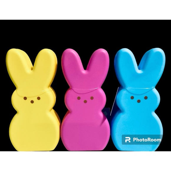 Peeps Easter Bunny Blow Mold Light up Decor Bundle x3